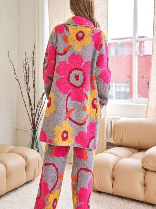 Playful Charm Flower Print Button Down Cardigan-Women's Clothing-Shop Z & Joxa