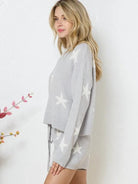 Playful Stars Long Sleeve Top and Short Set-Women's Clothing-Shop Z & Joxa