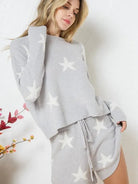 Playful Stars Long Sleeve Top and Short Set-Women's Clothing-Shop Z & Joxa