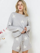 Playful Stars Long Sleeve Top and Short Set-Women's Clothing-Shop Z & Joxa