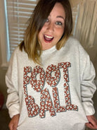 Plus Cheetah Football Crewneck Graphic Sweatshirt-Women's Clothing-Shop Z & Joxa