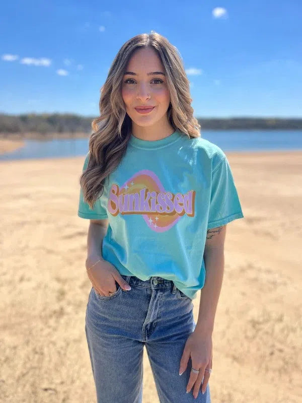 Plus Retro Sunkissed Summer Graphic Tee-Women's Clothing-Shop Z & Joxa