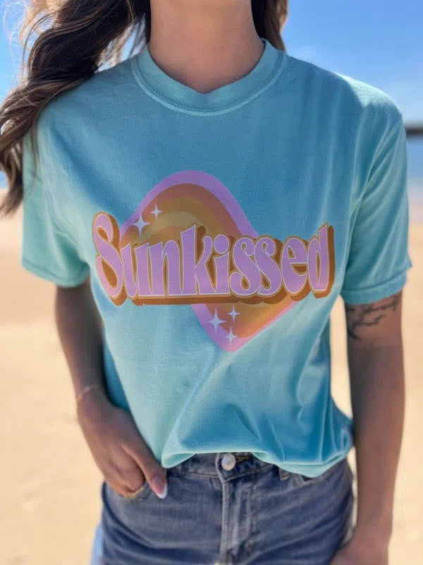 Plus Retro Sunkissed Summer Graphic Tee-Women's Clothing-Shop Z & Joxa