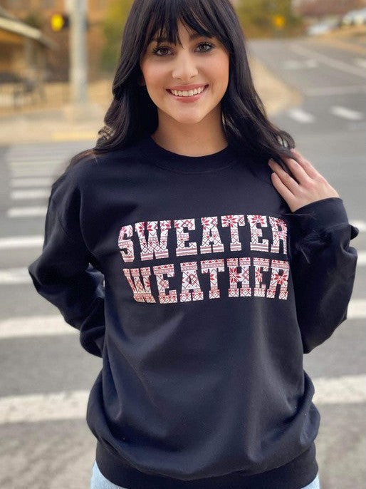Plus Sweater Weather Just Got Better Graphic Sweatshirt-Women's Clothing-Shop Z & Joxa