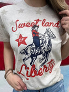 Plus Sweet Land of Liberty Cowboy Graphic Tee-Women's Clothing-Shop Z & Joxa