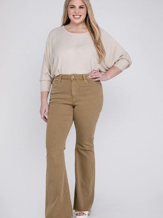 Plus VERVET By Flying Monkey All About the Flare High Rise Super Flare Jeans-Women's Clothing-Shop Z & Joxa