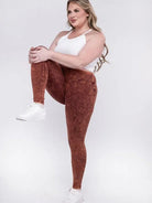 Plus Washed-Out High-Waist Yoga Leggings-Women's Clothing-Shop Z & Joxa