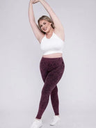 Plus Washed-Out High-Waist Yoga Leggings-Women's Clothing-Shop Z & Joxa