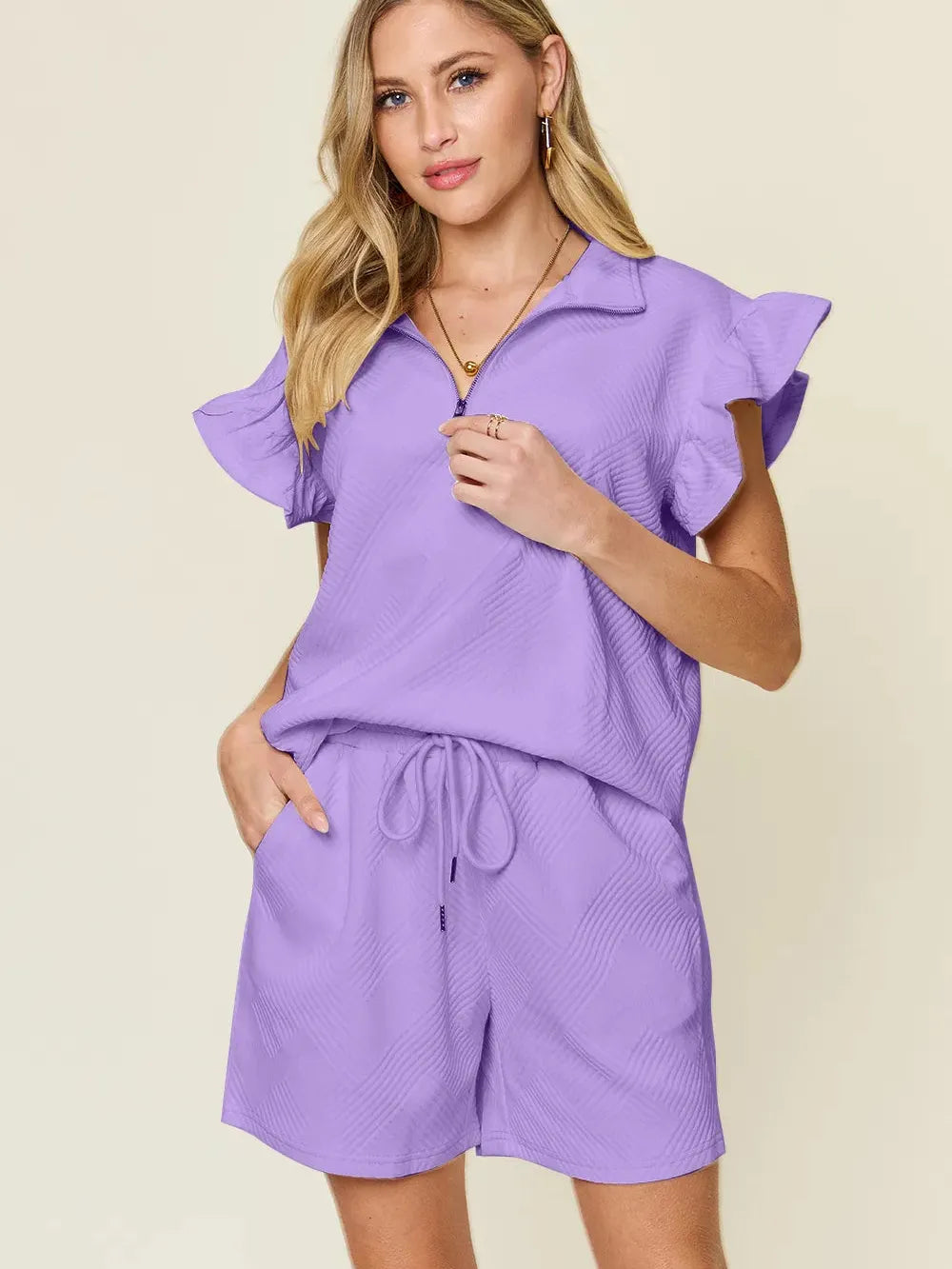 Polished Twist Textured Lounge Set by Double Take-Women's Sets-Shop Z & Joxa