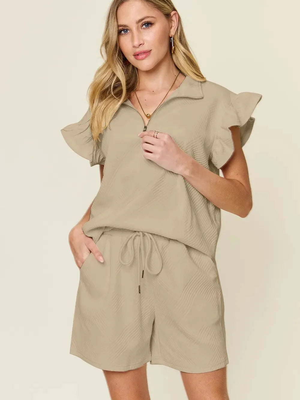 Polished Twist Textured Lounge Set by Double Take-Women's Sets-Shop Z & Joxa