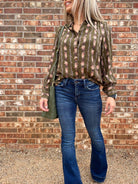 Pretty in Print Vintage Floral Button Blouse-Shirts & Tops-Shop Z & Joxa