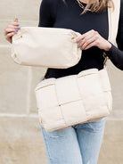 Puff Up Your Style Fold-Over Woven Puffer Crossbody Plus Pouch-Women's Accessories-Shop Z & Joxa