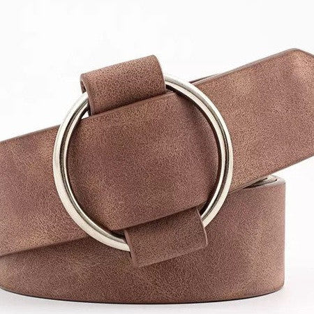Put a Belt on It Vegan Leather Belt with O Ring Buckle-Women's Accessories-Shop Z & Joxa