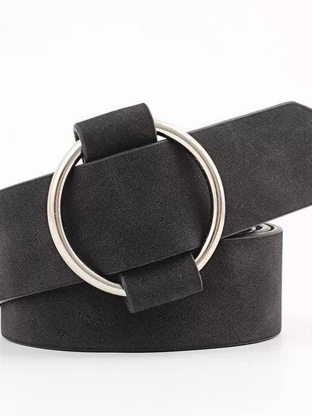 Put a Belt on It Vegan Leather Belt with O Ring Buckle-Women's Accessories-Shop Z & Joxa