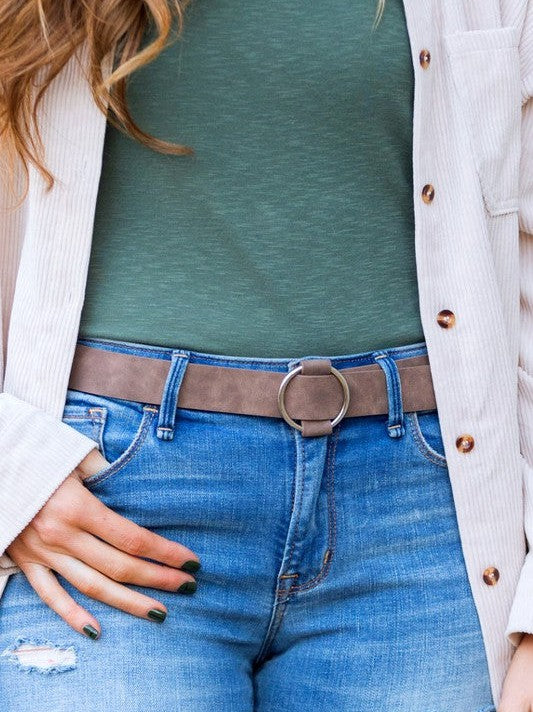 Put a Belt on It Vegan Leather Belt with O Ring Buckle-Women's Accessories-Shop Z & Joxa
