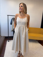 Queens Don't Do Drama Corduroy Gridline Midi Dress-Women's Dresses-Shop Z & Joxa