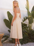 Queens Don't Do Drama Corduroy Gridline Midi Dress-Women's Dresses-Shop Z & Joxa