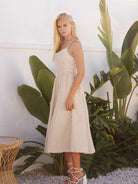 Queens Don't Do Drama Corduroy Gridline Midi Dress-Women's Dresses-Shop Z & Joxa