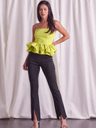 Radiant and Cheerful Strapless Ruffle Top-Women's Clothing-Shop Z & Joxa