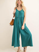 Rayon Crepe Summer Jumpsuit in Jade-Women's Clothing-Shop Z & Joxa