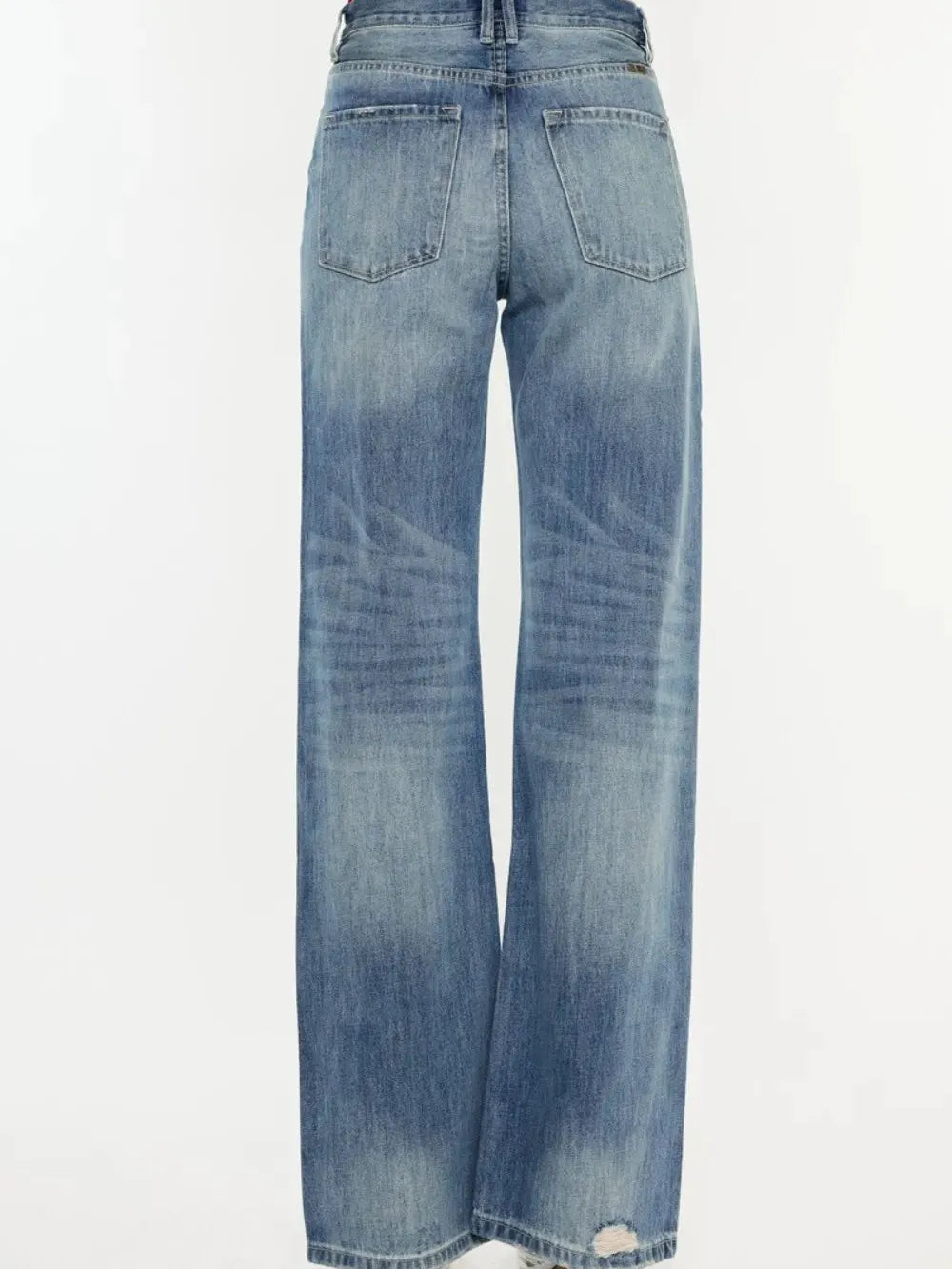 Retro Edge Distressed High-Rise Bootcut Jeans by Kancan-Women's Jeans-Shop Z & Joxa