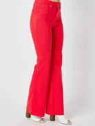 Retro Fire High-Waisted Red Flare Jeans by Judy Blue-Women's Jeans-Shop Z & Joxa