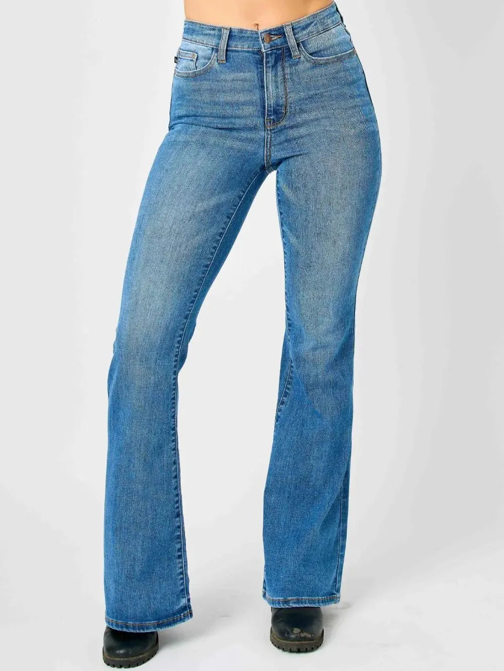 Retro Flair High-Waist Classic Flare Jeans by Judy Blue-Women's Jeans-Shop Z & Joxa
