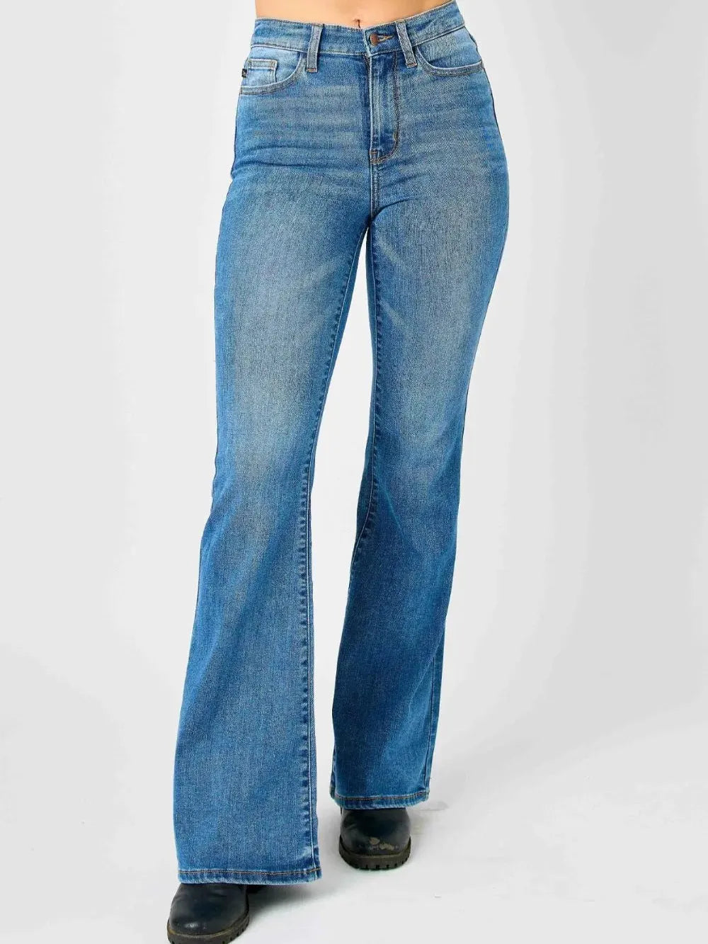 Retro Flair High-Waist Classic Flare Jeans by Judy Blue-Women's Jeans-Shop Z & Joxa