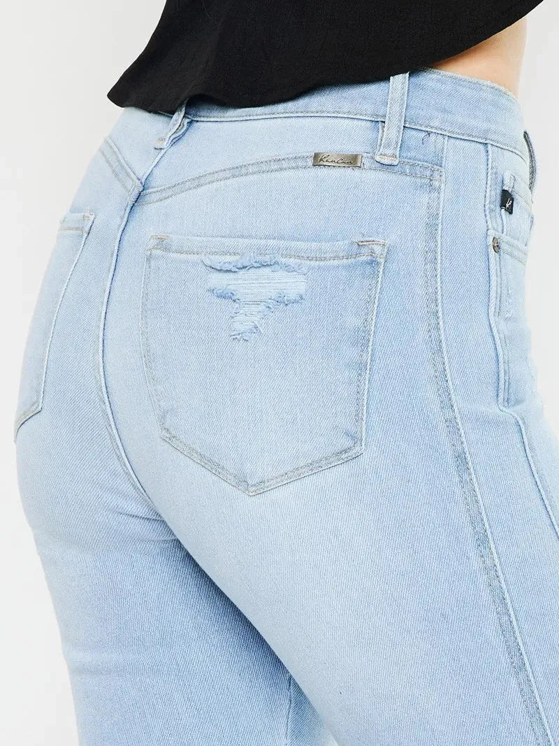 Retro Vibes High Rise Curvy Flare Jeans by Kancan-Women's Jeans-Shop Z & Joxa