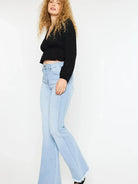 Retro Vibes High Rise Curvy Flare Jeans by Kancan-Women's Jeans-Shop Z & Joxa