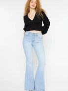 Retro Vibes High Rise Curvy Flare Jeans by Kancan-Women's Jeans-Shop Z & Joxa