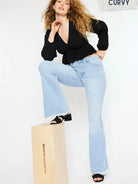 Retro Vibes High Rise Curvy Flare Jeans by Kancan-Women's Jeans-Shop Z & Joxa