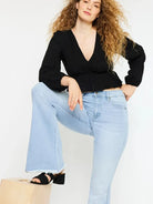 Retro Vibes High Rise Curvy Flare Jeans by Kancan-Women's Jeans-Shop Z & Joxa