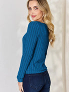 Ribbed and Ready Everyday Long Sleeve Tee by Basic Bae-Women's Shirts & Tops-Shop Z & Joxa