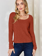 Ribbed and Ready Everyday Long Sleeve Tee by Basic Bae-Women's Shirts & Tops-Shop Z & Joxa