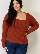 Ribbed and Ready Everyday Long Sleeve Tee by Basic Bae-Women's Shirts & Tops-Shop Z & Joxa