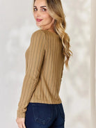 Ribbed and Ready Everyday Long Sleeve Tee by Basic Bae-Women's Shirts & Tops-Shop Z & Joxa