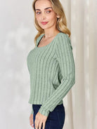 Ribbed and Ready Everyday Long Sleeve Tee by Basic Bae-Women's Shirts & Tops-Shop Z & Joxa