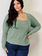 Ribbed and Ready Everyday Long Sleeve Tee by Basic Bae-Women's Shirts & Tops-Shop Z & Joxa