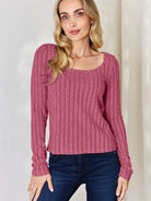Ribbed and Ready Everyday Long Sleeve Tee by Basic Bae-Women's Shirts & Tops-Shop Z & Joxa