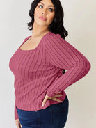 Ribbed and Ready Everyday Long Sleeve Tee by Basic Bae-Women's Shirts & Tops-Shop Z & Joxa