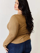 Ribbed and Ready Everyday Long Sleeve Tee by Basic Bae-Women's Shirts & Tops-Shop Z & Joxa