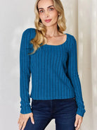 Ribbed and Ready Everyday Long Sleeve Tee by Basic Bae-Women's Shirts & Tops-Shop Z & Joxa