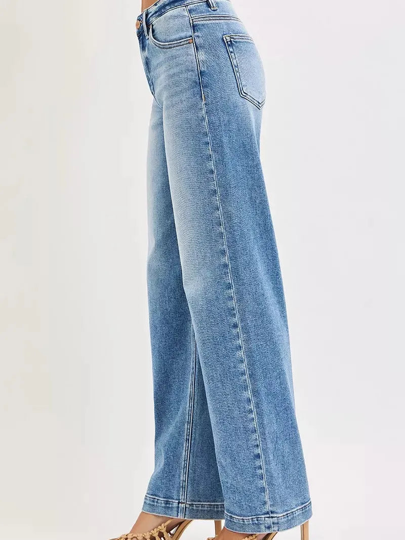 Risen Baggy Babe High-Rise Jeans in Medium Stone-Women's Jeans-Shop Z & Joxa