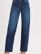 Risen Baggy Babe Mid Rise Wide Baggy Jeans in Dark Stone-Women's Jeans-Shop Z & Joxa