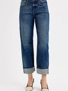 Risen Barrel Babe Slouchy Barrel Cropped Cuff Jeans-Women's Jeans-Shop Z & Joxa