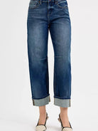 Risen Barrel Babe Slouchy Barrel Cropped Cuff Jeans-Women's Jeans-Shop Z & Joxa
