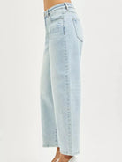 Risen Barrel Bliss High Rise Light Wash Barrel Cropped Jeans-Women's Jeans-Shop Z & Joxa