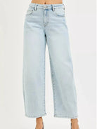 Risen Barrel Bliss High Rise Light Wash Barrel Cropped Jeans-Women's Jeans-Shop Z & Joxa