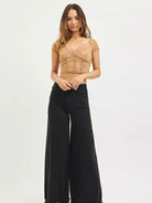 Risen Black Elevation High Rise Wide Leg Ankle Jeans-Women's Jeans-Shop Z & Joxa